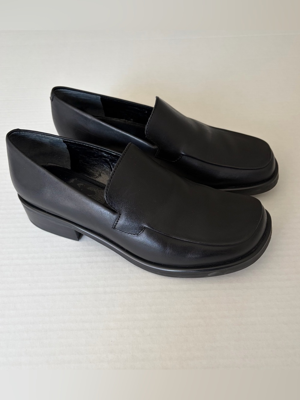 Franco Sarto Women’s Black Leather Slip-On Loafers - Picture 3 of 9